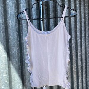 Y2K White House Black Market Cream Ruched Satin Tank Top Size Small